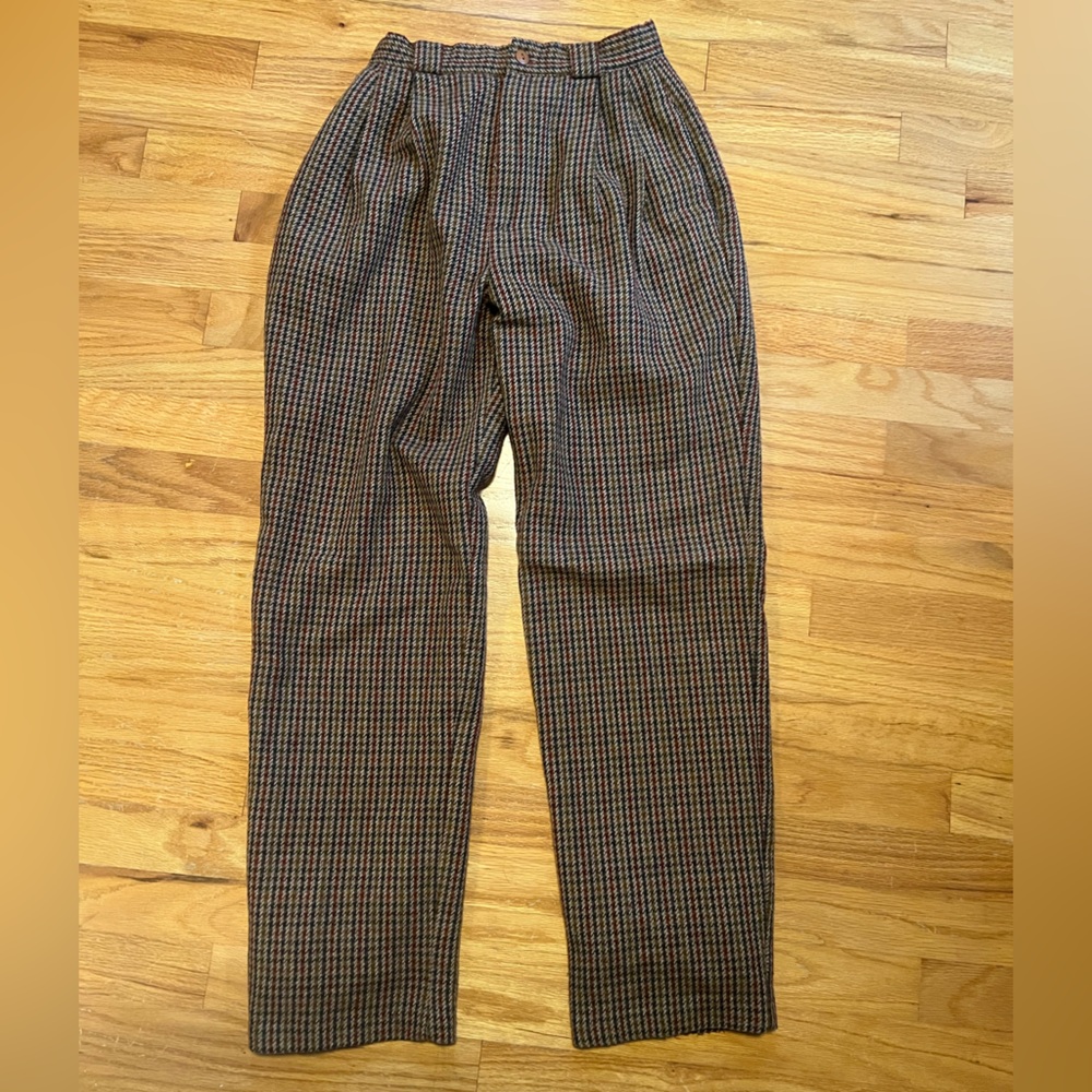 Brown Plaid Pants